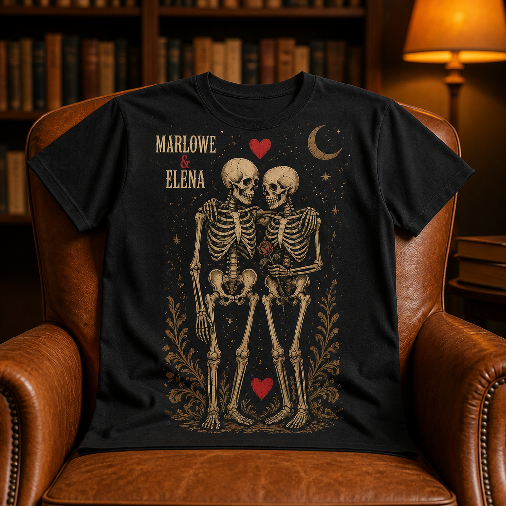 Personalized Skeleton Couple T-Shirt – Custom Names, Spooky “Till Death” Design, Halloween Anniversary Gift mockup-product-6a923775da95b20904c5124f.png