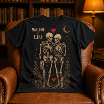 Personalized Skeleton Couple T-Shirt – Custom Names, Spooky “Till Death” Design, Halloween Anniversary Gift mockup-product-6a923775da95b20904c5124f.png