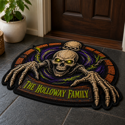 Graveyard Rising Personalized Family Doormat – Custom Shape 3D Skeleton Halloween Mat, Creepy Front Door Decor with Family Name mockup-product-6a923f18c4e84056e0a67b49.png
