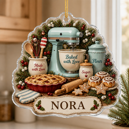 Baked with Love Personalized Baking Ornament – Custom Name Christmas Keepsake for Bakers, Holiday Kitchen Gift for Mom, Grandma, Wife or Baking Lover mockup-product-6a946006ad6a91c6191e72f8.png
