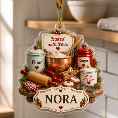 Baked With Love Personalized Baking Ornament – Custom Name Christmas Tree Keepsake, Sweet Holiday Gift for Mom, Grandma, Baker & Cookie Lover mockup-product-6a94600b0493c62308ec74f4.png
