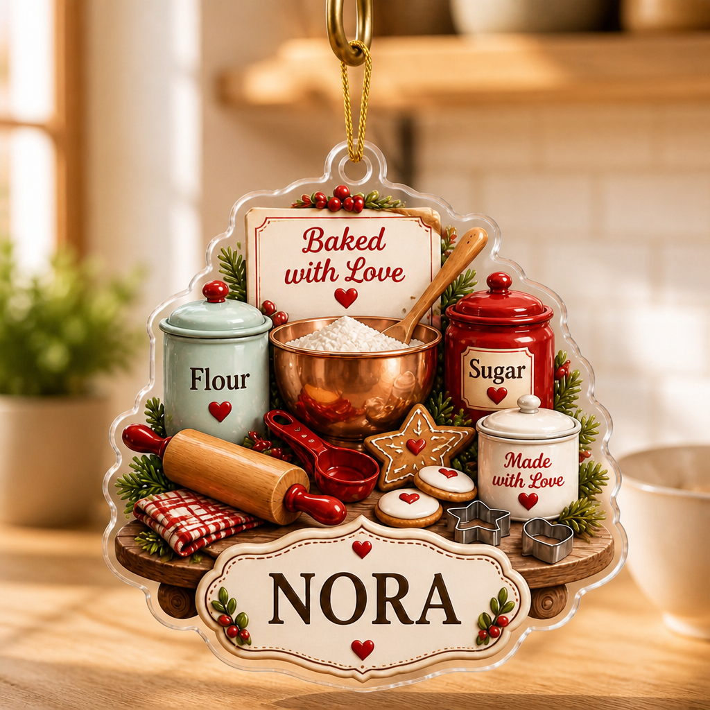Baked With Love Personalized Baking Ornament – Custom Name Christmas Tree Keepsake, Sweet Holiday Gift for Mom, Grandma, Baker & Cookie Lover mockup-product-6a94e8e4e863e3e485668093.png