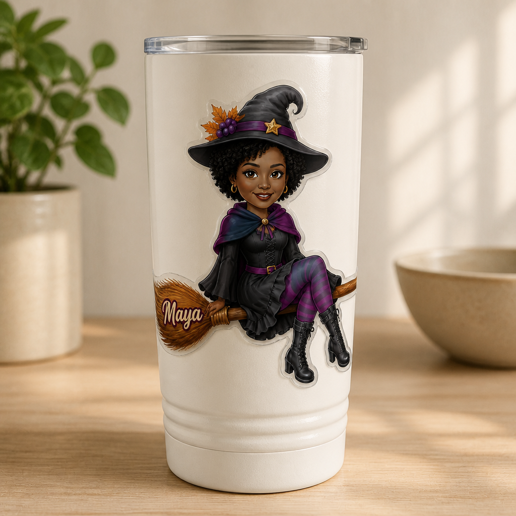 Personalized Witch Girl Fridge Magnet – Custom Photo Halloween Magnet with Name, Cute Broom Riding Witch Kitchen Decor Gift for Daughter, Sister, Best Friend, Kids mockup-product-6a94ea19e863e3e485668095.png