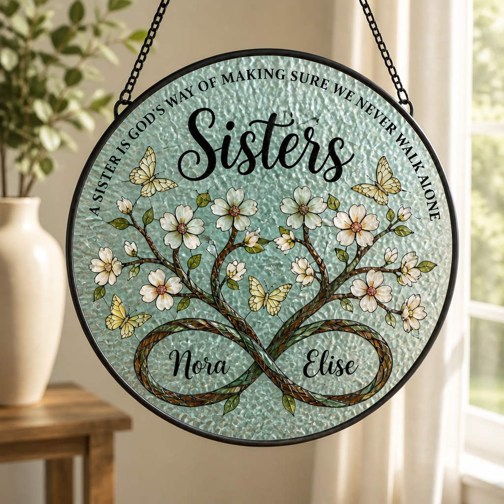A Sister Is God's Way of Making Sure We Never Walk Alone – Personalized Suncatcher Stained Glass – Gift For Sister, Friends, Bestie mockup-product-6a953aceabfa1008546f885f.png