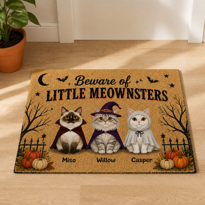 Beware of LITTLE MEOWNSTERS – Personalized Photo Doormat – Halloween Gift mockup-product-6a98da8634e14064fcd26d1e.png
