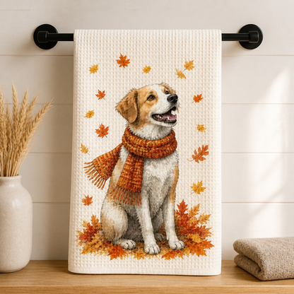 Custom Pet Portrait Fall Kitchen Towel from Photo – Personalized Dog Autumn Tea Towel Gift mockup-product-6a98da9325920d94b7eca2e6.png