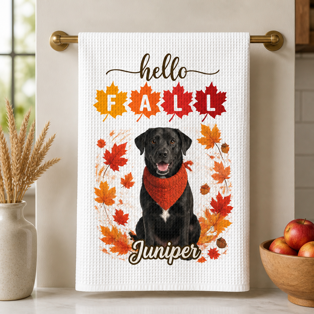 hello FALL – Personalized Photo Kitchen Towel – Fall Gift mockup-product-6a98da9ac44b9a8b91e7b558.png