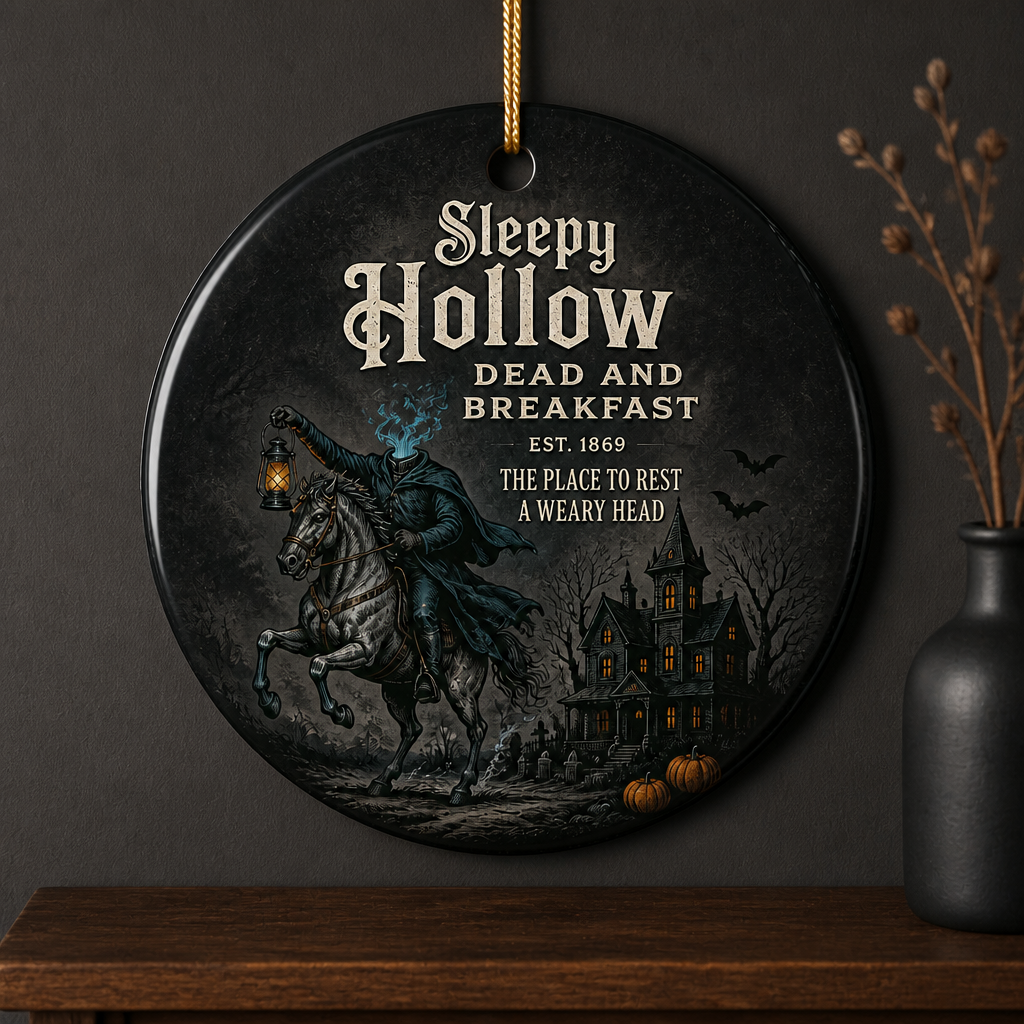 Sleepy Hollow Dead & Breakfast Ornament – Headless Horseman Halloween Keepsake, Gothic Haunted House Decor, Spooky Gift for Horror Lovers mockup-product-6a98ea48a0d718ff990ffea8.png