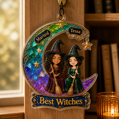 Best Witches – Personalized Photo Suncatcher Ornament – Halloween Gift For Bestie, Best Friend, Soul Sister mockup-product-6a9936532d69c05f5a595091.png