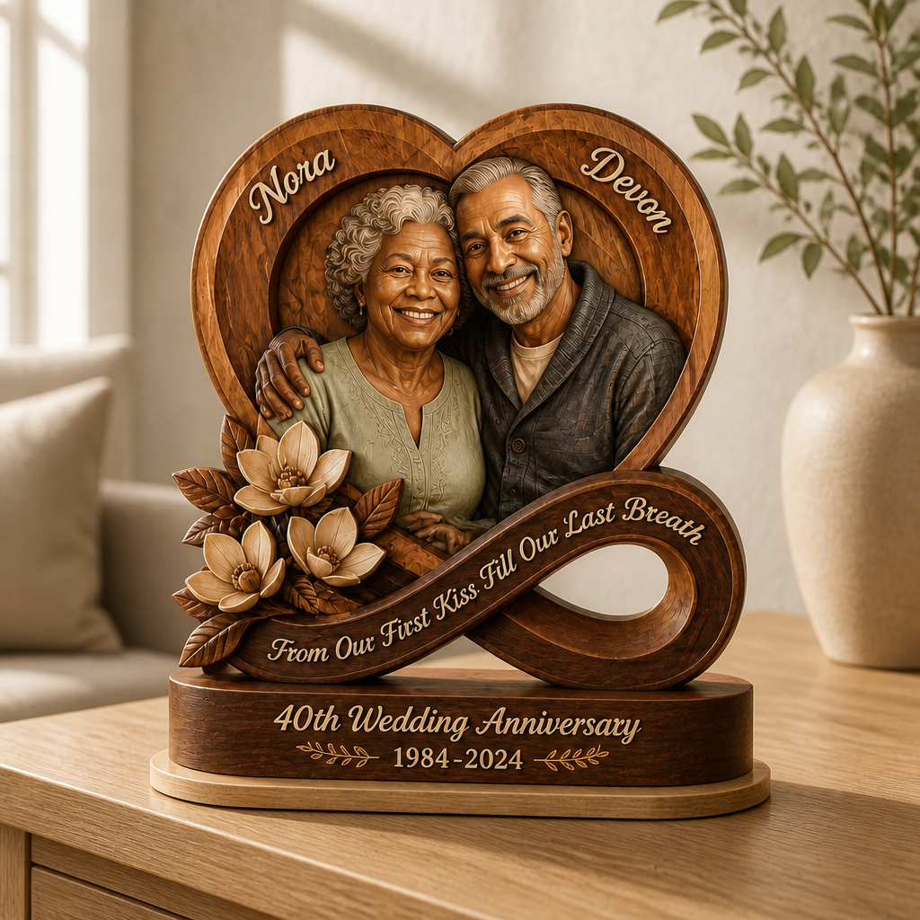 From Our First Kiss to Our Last Breath Personalized Anniversary Plaque – Custom Photo 2-Layer Wooden Keepsake, 40th Wedding Anniversary Gift for Husband & Wife mockup-product-6a99494dfd3382d9d52b8c65.png