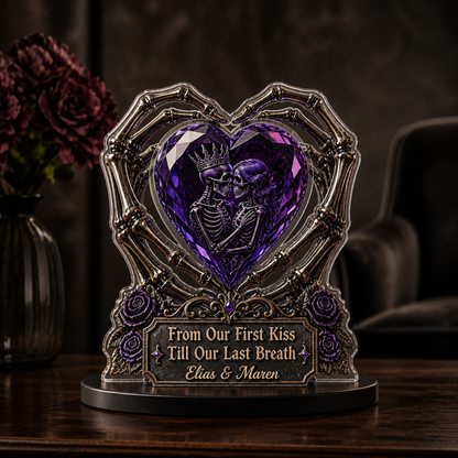 From Our First Kiss – Personalized Photo Custom Shape Acrylic Plaque – Halloween Couple Gift mockup-product-6a9a43fbb010036f55c5e43c.png