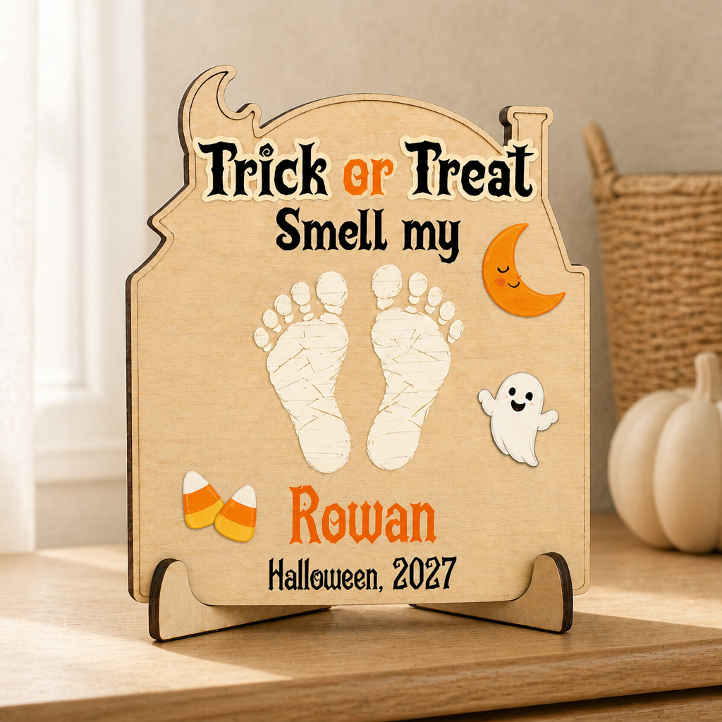 Trick or Treat Smell my – Personalized 2-Layer Standing Wooden Plaque – Cute Halloween Gift mockup-product-6a9a47c3d0802198d369f304.png
