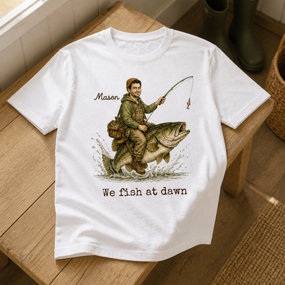 We Fish At Dawn Photo T Shirt - Funny Personalized Fishing Gifts mockup-product-6a9a4e1cf577b16775fa66ae.png