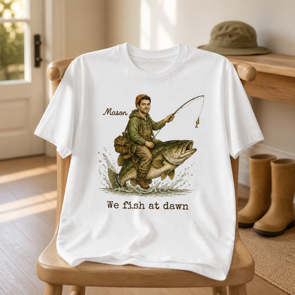 We Fish At Dawn Photo T Shirt - Funny Personalized Fishing Gifts mockup-product-6a9a691d3e57c4bb9b9b1f51.png