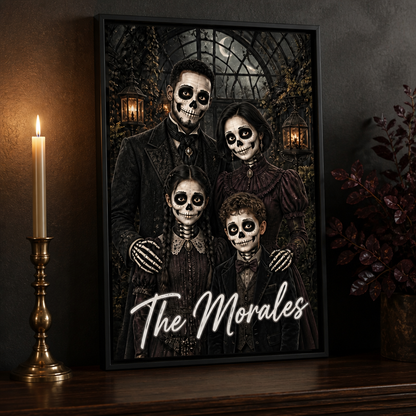 Personalized Halloween Family Canvas – Custom Photo Gothic Skeleton Portrait – Spooky Home Decor Gift mockup-product-6a9b8140de264dde2ce90ee2.png