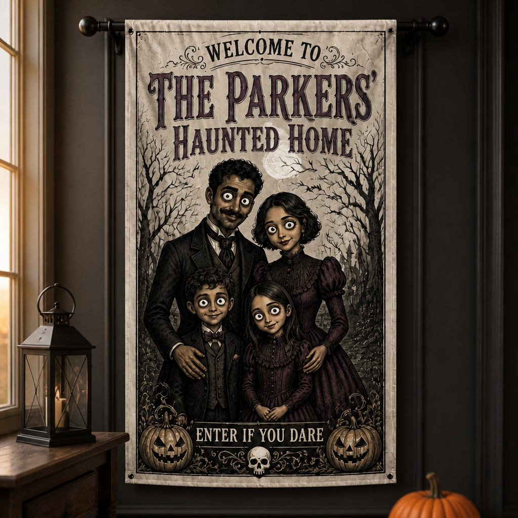 Personalized Halloween Family Flag – Custom Photo Haunted House Banner – Spooky Outdoor Decor Gift mockup-product-6a9b8169de264dde2ce90ee4.png