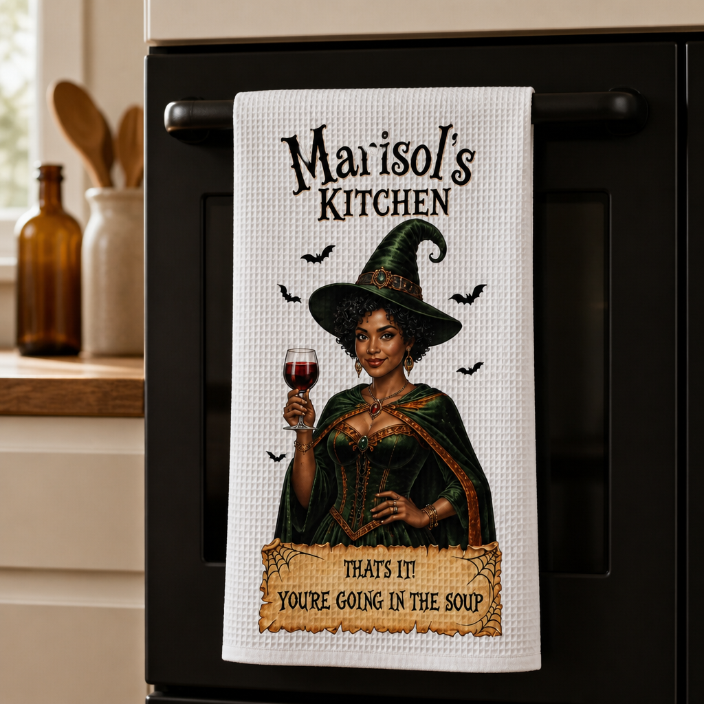Personalized Halloween Witch Kitchen Towel – Custom Name Cooking Towel – Spooky Halloween Kitchen Decor Gift for Her mockup-product-6a9c3a7005b60368a9d1d5dd.png