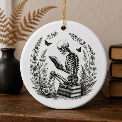 Personalized Gothic Reading Skeleton Ornament – Spooky Bookworm Halloween Tree Decor – Unique Gift for Book Lovers mockup-product-6a9c3b6bccdaddb64326d32e.png