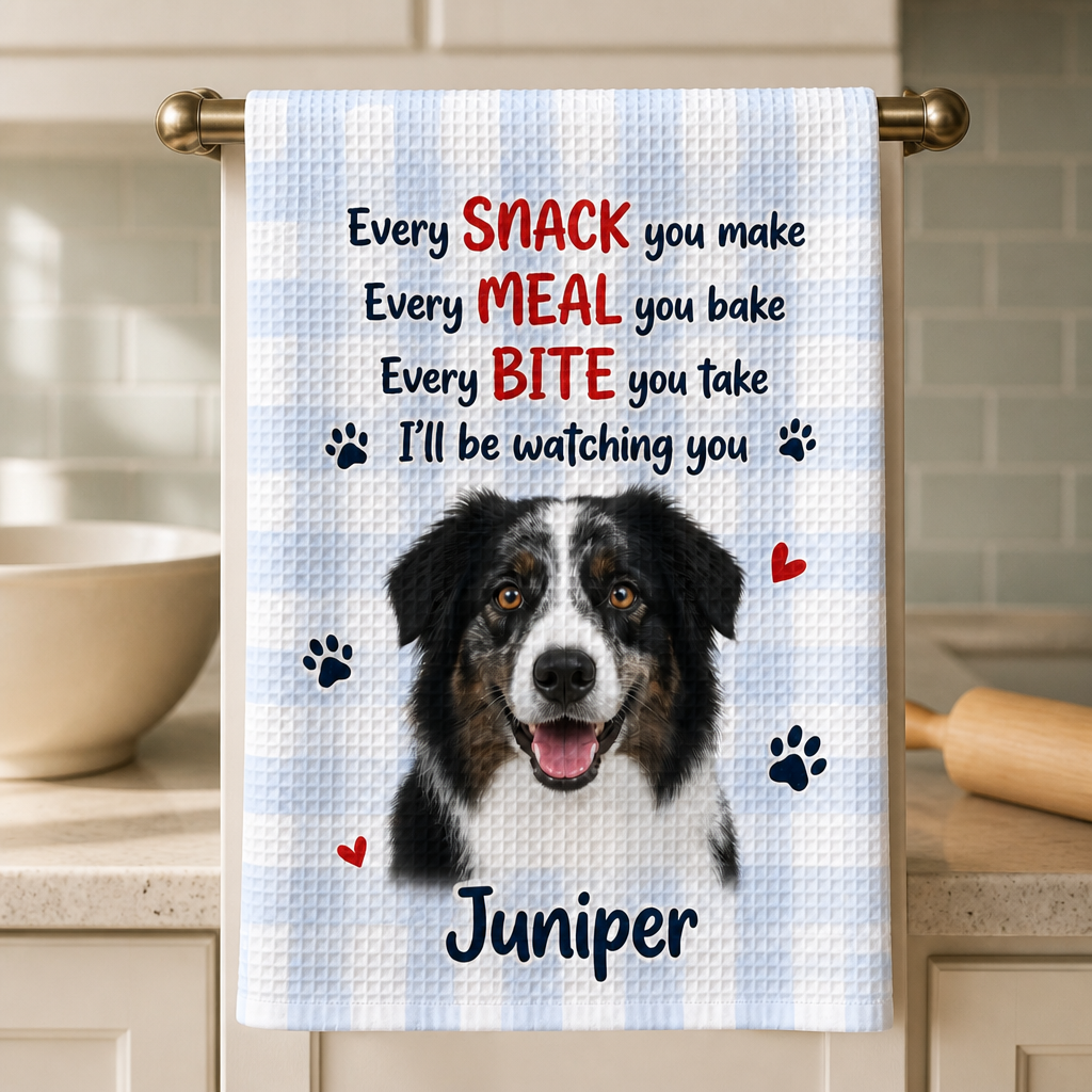Every SNACK you make – Personalized Photo Kitchen Towel – Dog Lover Gift mockup-product-6a9e2fe5d619c183f2bd42ac.png