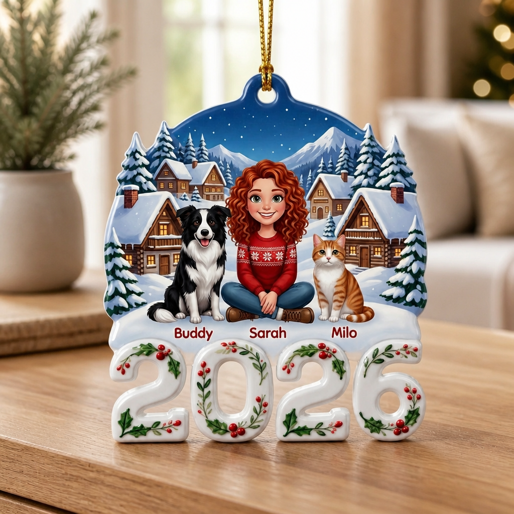 Personalized 2026 Ornament – Girl with Dog & Cat, Custom Names mockup-product-6a9e3b5ece19f589bb496c4d.png