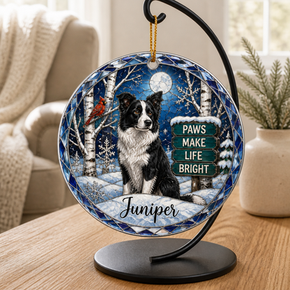 Paws Make Life Bright – Personalized Photo Ornament – Christmas Gift mockup-product-6a9fbc7d51b1bf360a7f99a1.png