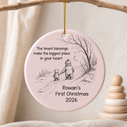 The Tiniest Blessings Make The Biggest Place In Your Heart. – Personalized Ornament – Christmas Gift For Kid, Baby mockup-product-6aa11ef51fc509919fccd495.png