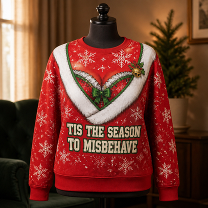Tis the Season to Misbehave Personalized Ugly Christmas Sweatshirt – Funny Holiday Party Sweater, Custom Festive Gift for Family & Friends mockup-product-6aa12c3d63d870cbb8577588.png