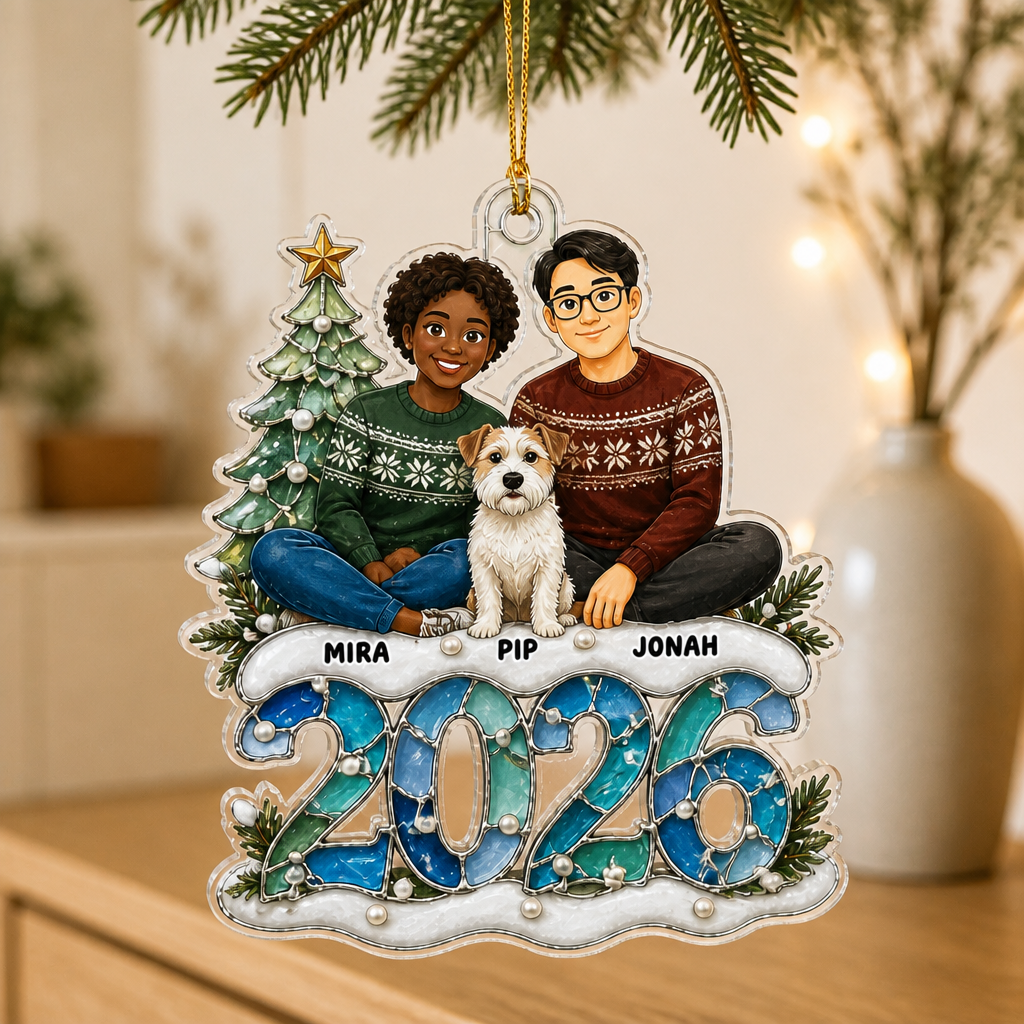 Personalized Couple & Pet 2026 Ornament – Custom Portraits & Names mockup-product-6ab09eb13c1a03dc5029fb3d.png