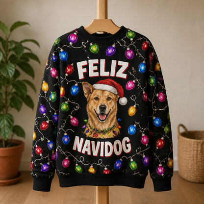 Feliz Navidog – Personalized Photo Ugly Sweatshirt – Christmas Gift mockup-product-6ab34a746a247857113619c0.png