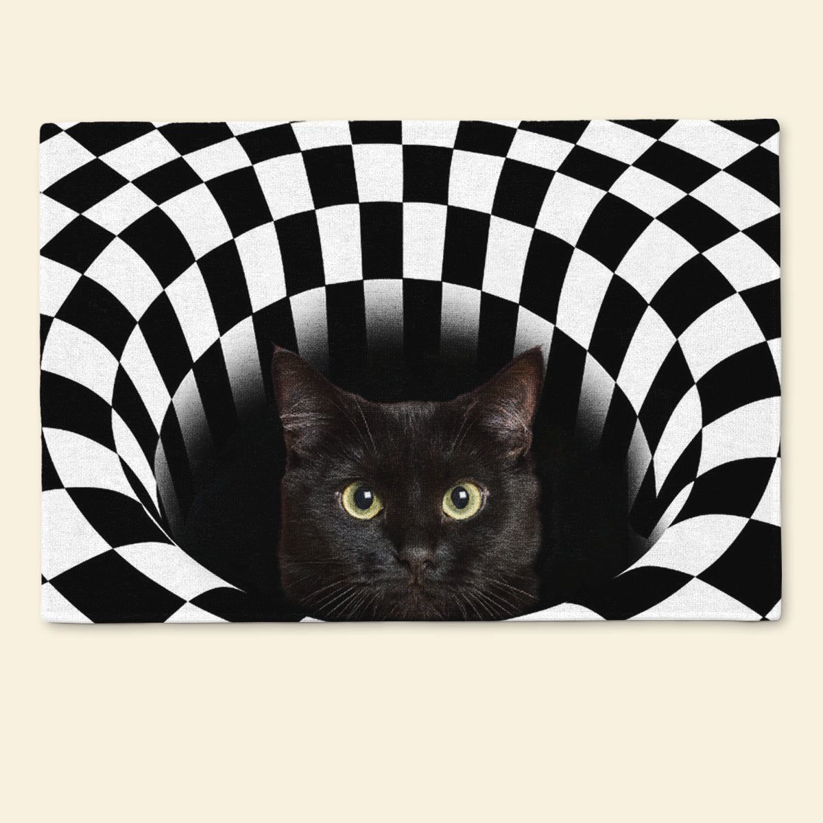 Peeking Cat Black Upload Photo - Personalized Doormat - Cat , Gifts For Cat Lovers mockupdoormat.jpg