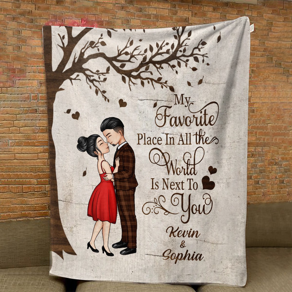 My Favorite Place - Anniversary, Gift For Spouse, Lover, Husband, Wife, Boyfriend, Girlfriend Blanket - Gift For Couple myfavoriteplaceblk.jpg