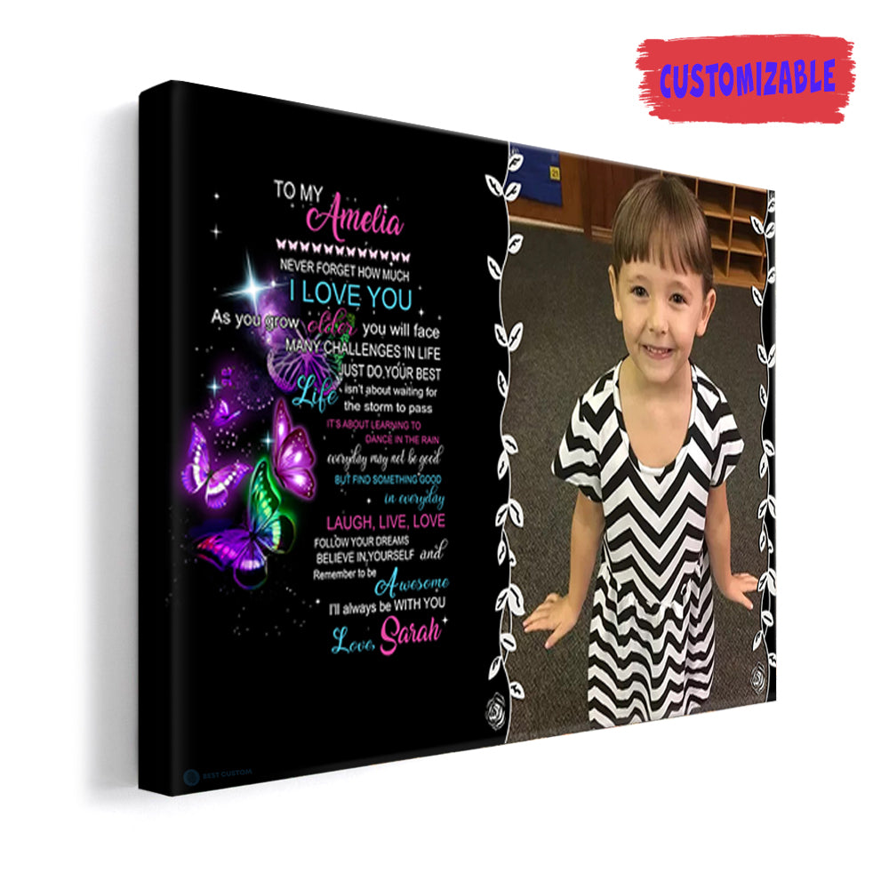 Believe In Yourself And Remember To Be Awesome - Personalized Photo Canvas - Gift For Granddaughter nghieng_4aaac2ca-9dfa-4df2-b41b-c61bda717db6.jpg