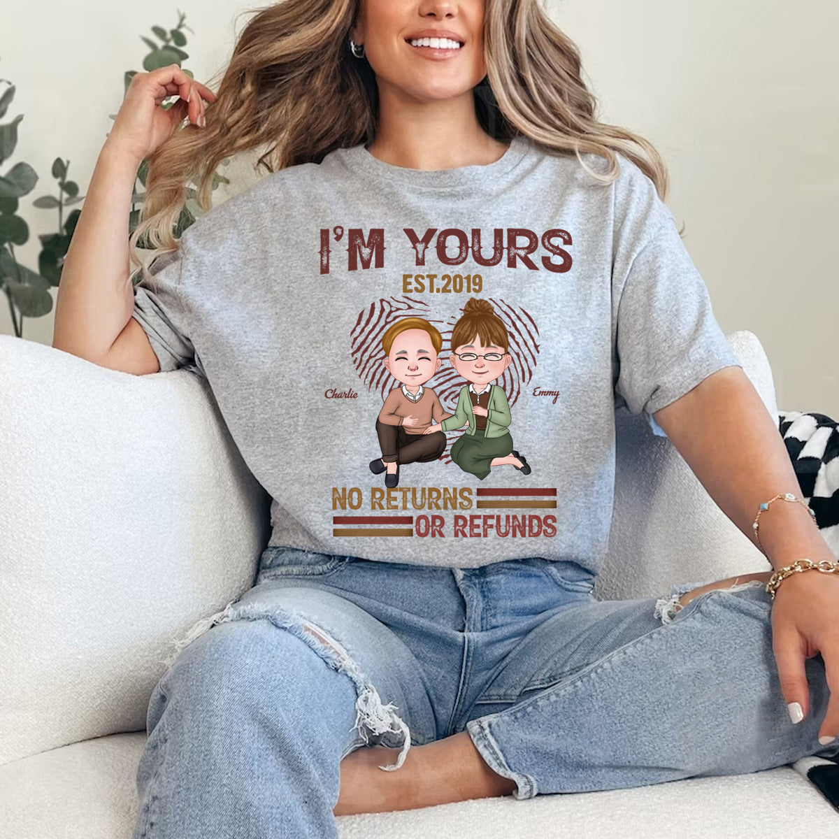 I'm Yours No Returns or Refunds - Anniversary Gifts, Gift For Couples, Husband Wife - Personalized Unisex T-shirt no_returns_refund_shirt_bn3.jpg