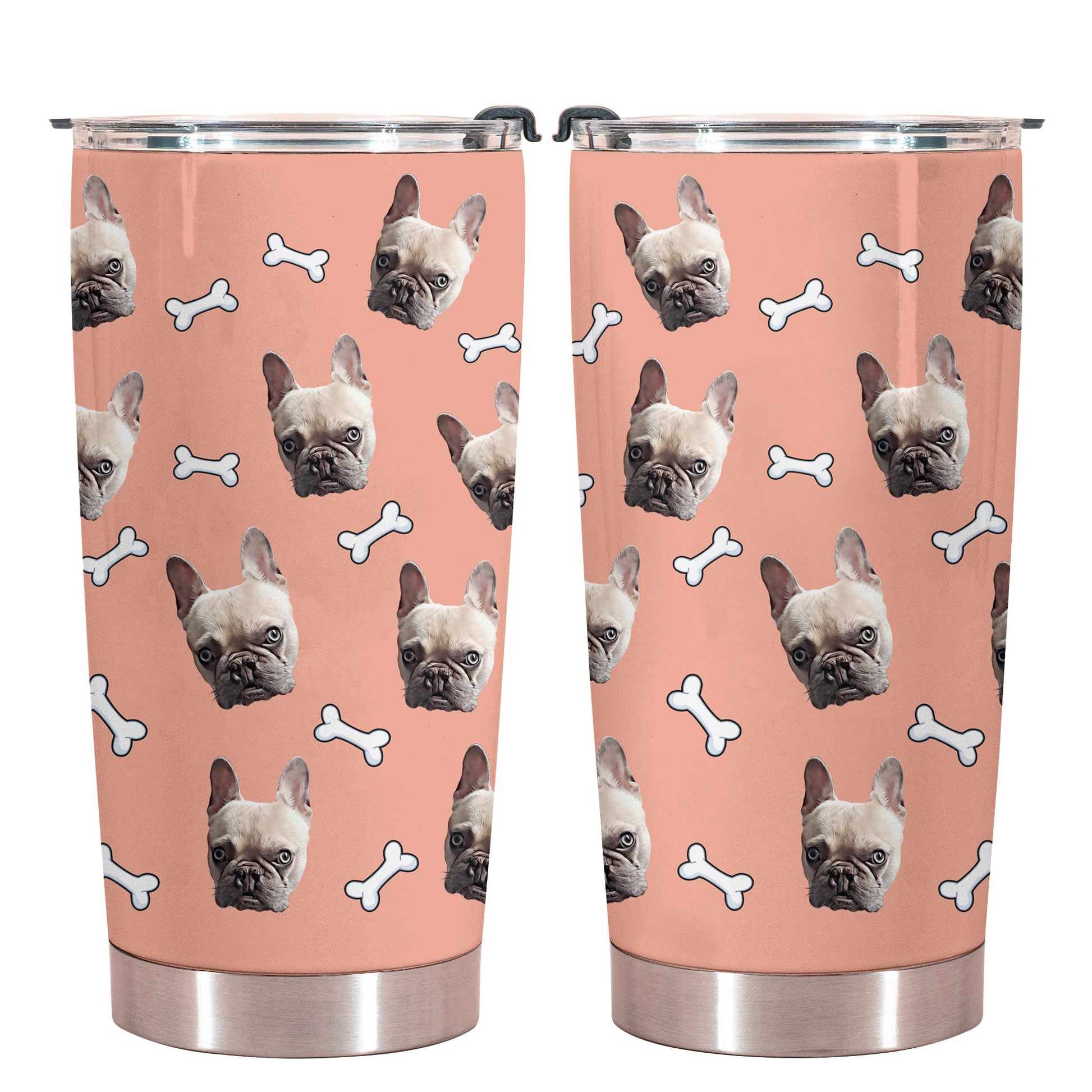 Personalized Dog Paw Photo Tumbler peach.jpg