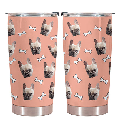 Personalized Dog Paw Photo Tumbler peach.jpg