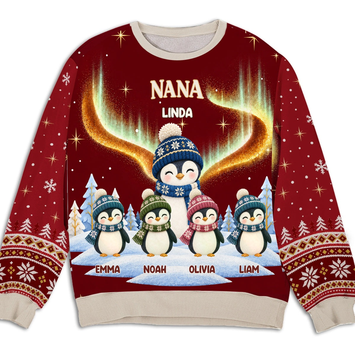 Embroyce penguin personalized sweatshirt — Persoly editable design sample
