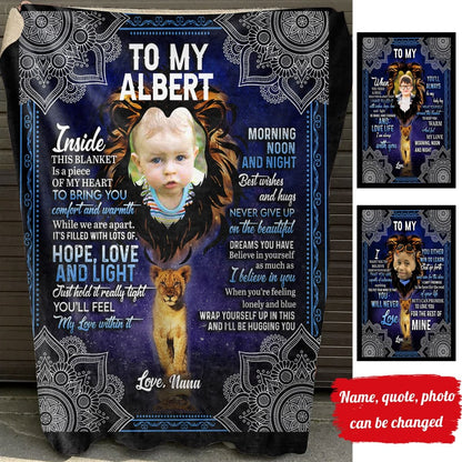 Never Give Up On The Beautiful - Personalized Photo Blanket - Gift For Grandson photo_2022-02-11_10-56-32_7475acf4-b37c-4ff2-8bde-d73a0817b093.jpg