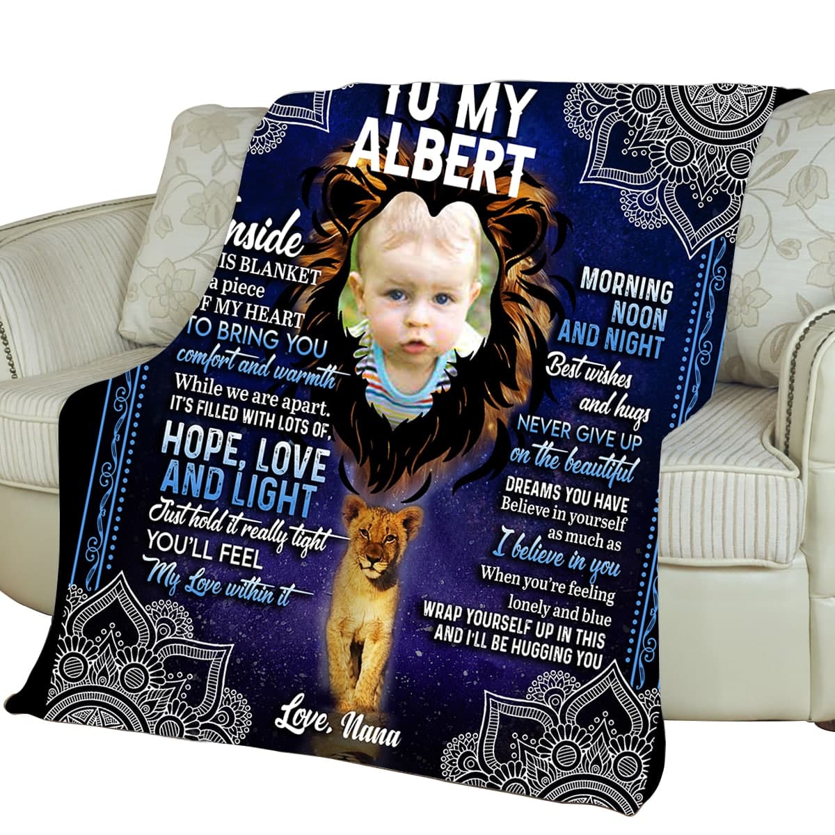 Never Give Up On The Beautiful - Personalized Photo Blanket - Gift For Grandson photo_2022-02-11_10-56-37_04c6de71-9cfa-41e7-9e9f-df86c817ec84.jpg