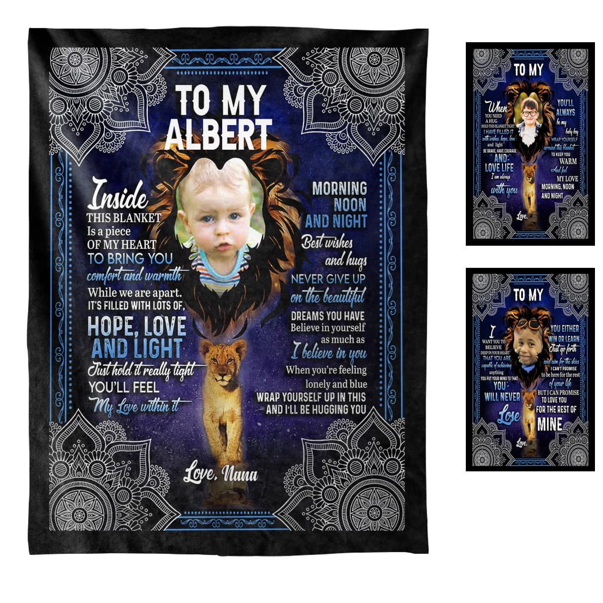 Never Give Up On The Beautiful - Personalized Photo Blanket - Gift For Grandson photo_2022-02-11_10-57-49_7d63935b-1bf5-44c6-852c-4e234f477381.jpg