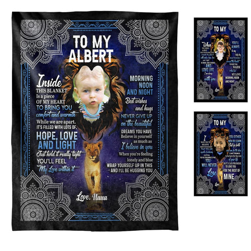 Never Give Up On The Beautiful - Personalized Photo Blanket - Gift For Grandson photo_2022-02-11_10-57-49_7d63935b-1bf5-44c6-852c-4e234f477381.jpg