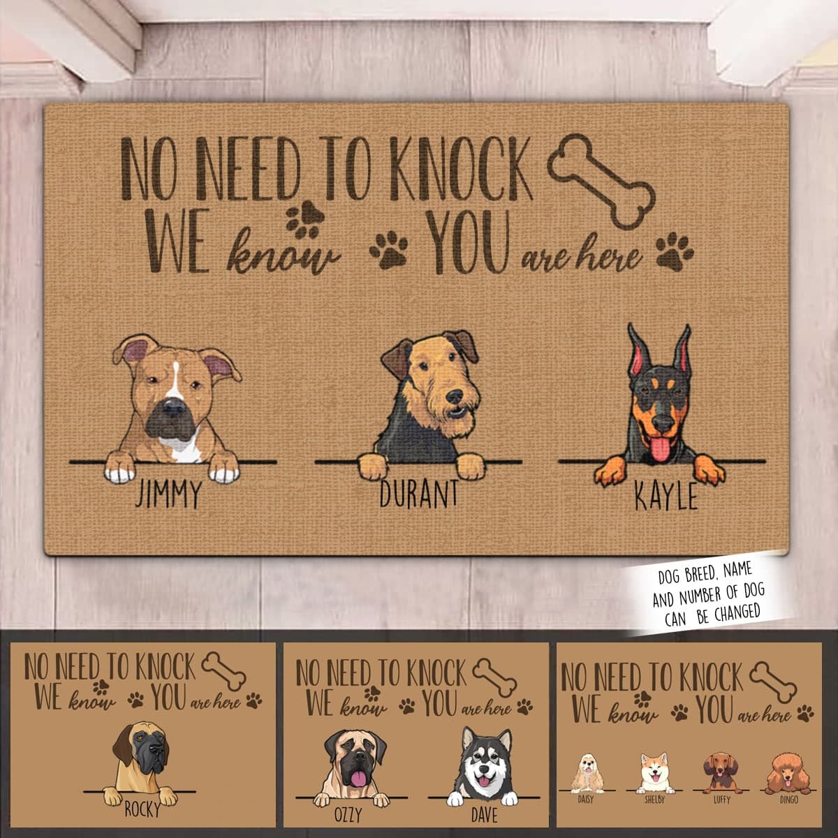 No Need To Knock We Know You Are Here Personalized Dog Doormat photo_2022-03-01_14-38-11.jpg