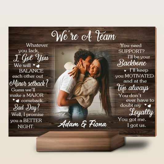 We're a Team Custom Photo Wood Photo Print Stand Gift For Couple photo_2022-07-11_22-47-20_2.jpg
