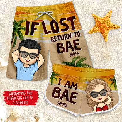 Return To Bae, I'm Bae - Personalized Couple Beach Shorts - Gift For Couples, Husband Wife photo_2022-07-20_15-59-03.jpg