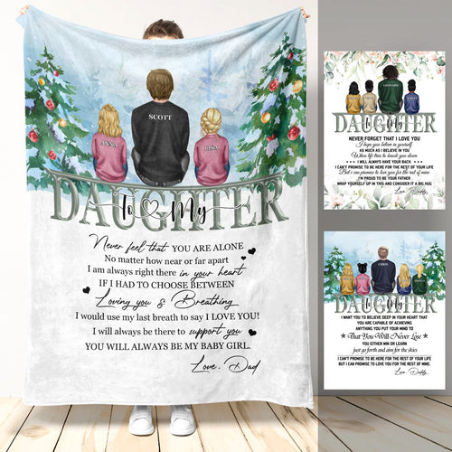 Personalized Gift For Daughter Blanket From Dad, To My Daughter , Love Dad , Floral and Christmas Style photo_2022-09-23_11-52-28_886820d3-baaf-4d45-a4a6-983c9a26abf1.jpg