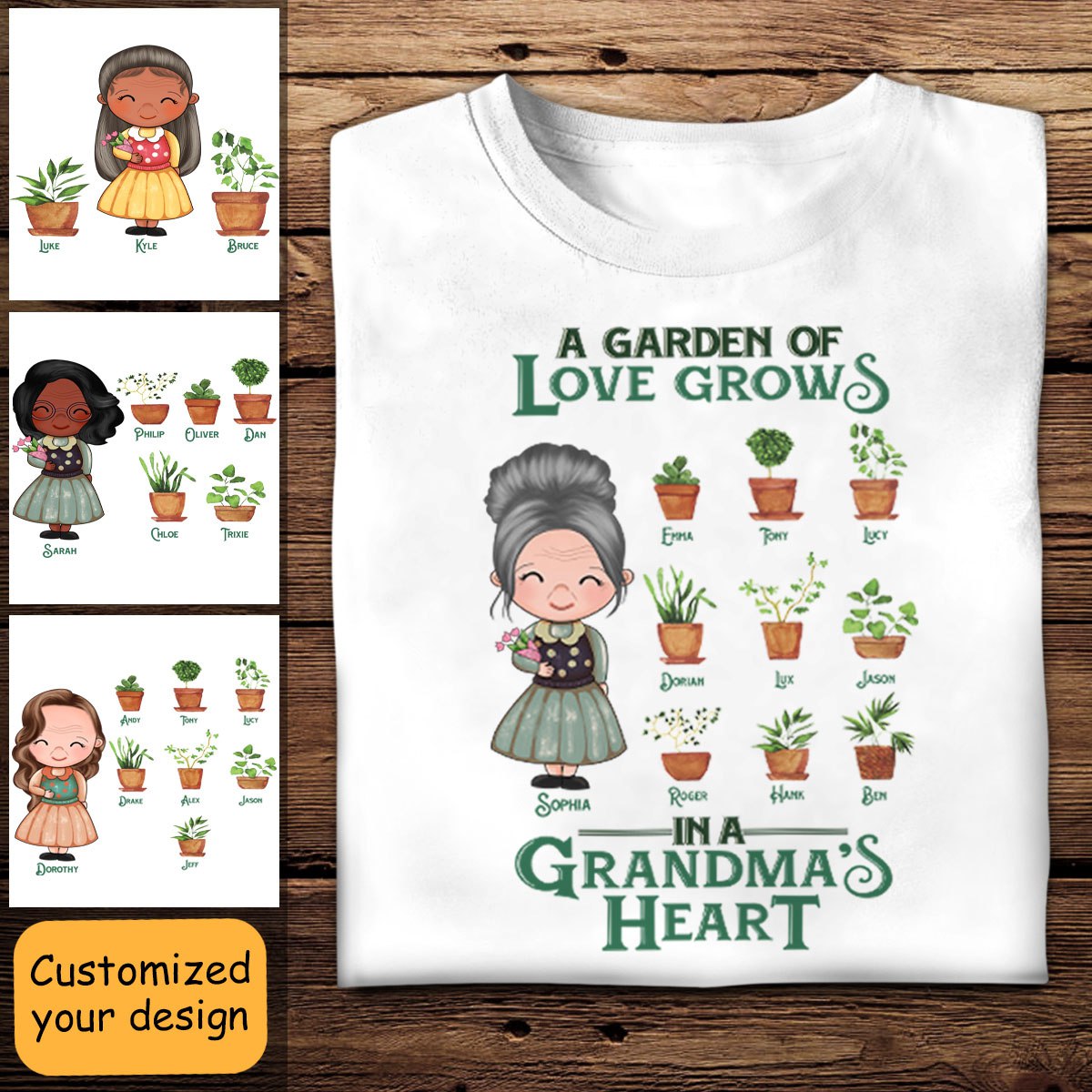 Grandma's Garden - Personalized Shirt - Loving, Birthday Gift For Grandma Apparel - Gift For Grandma photo_2023-02-07_16-45-33.jpg