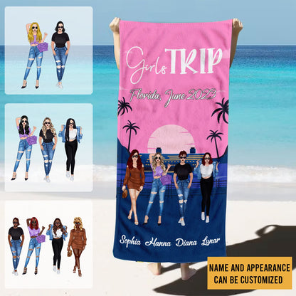 Girls Trip- Personalized Beach Towel- Memorial Gift For Your Friends, Besties photo_2023-05-30_21-08-30.jpg