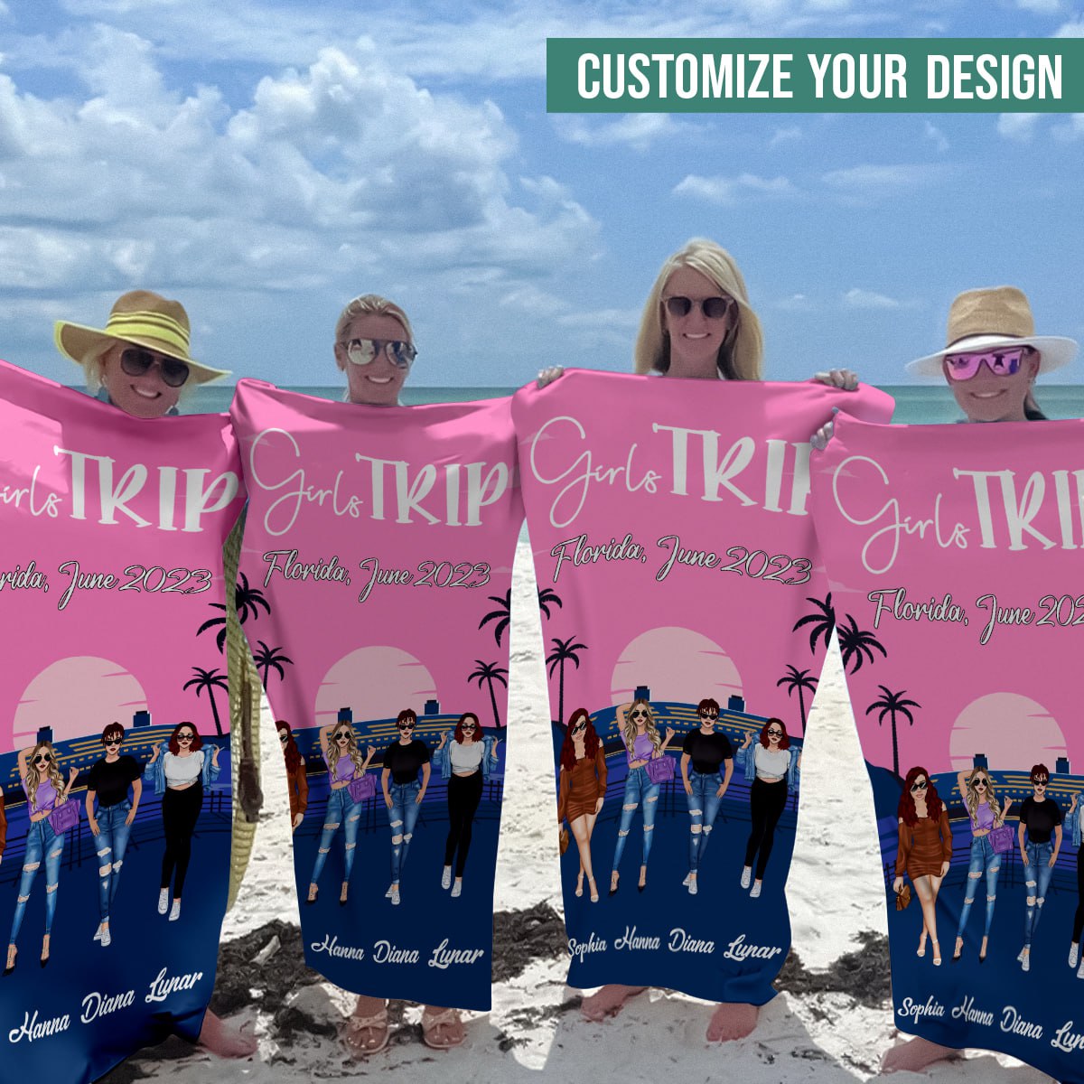Girls Trip- Personalized Beach Towel- Memorial Gift For Your Friends, Besties photo_2023-06-08_10-34-26.jpg