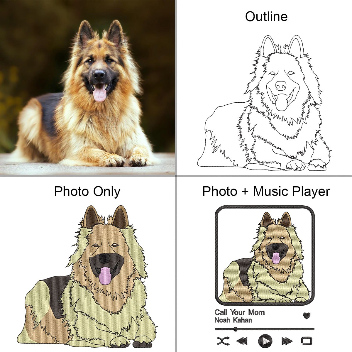 Personalized embroidered custom pet with photo shirt - Handmade shirt photo_2024-02-27_11-24-08.jpg