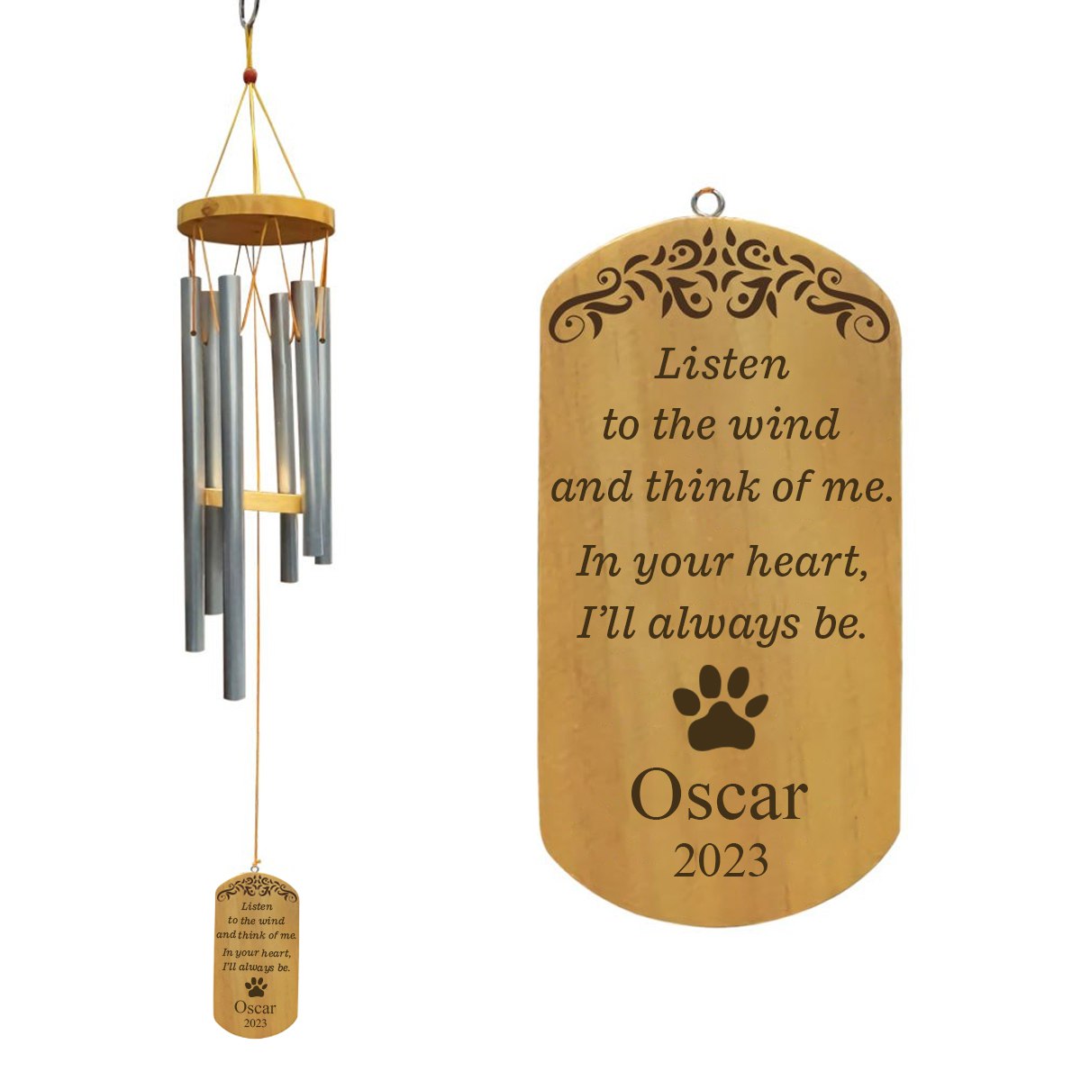 Listen To The Wind Pet Memorial Wind Chime Gift, Dog Loss Memorial Gift, Cat Remembrance Sympathy Gift, Pet Loss Gifts photo_2024-03-30_11-54-04_ed9e8a0b-3d42-422d-9602-c4fdda3b918d.jpg