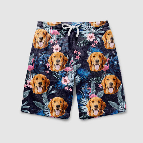 Tropical Vibe, Personalized Photo Dog Face Beach Short photo_2024-06-28_14-29-02.jpg